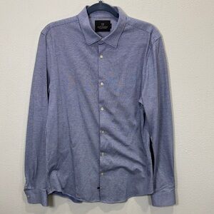 Scotch & Soda Men's ‎ houndstooth Blue Button-Down Shirt slim
